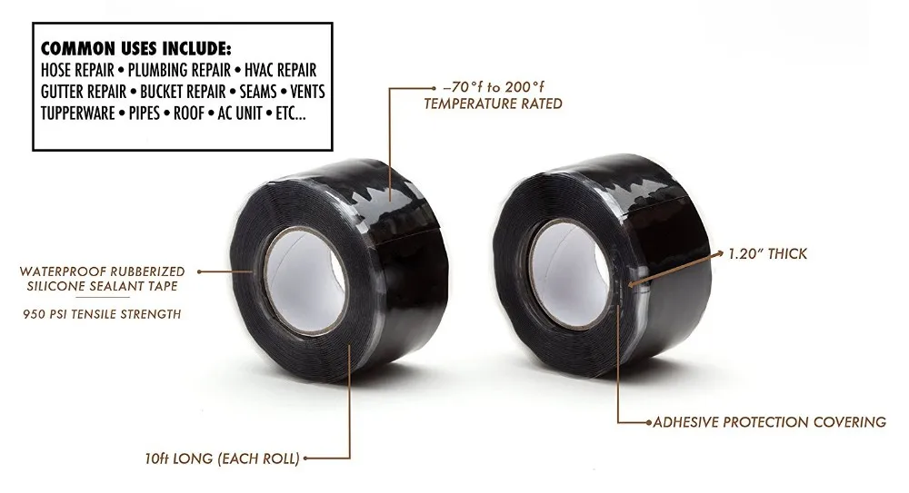  Самонастраивающаяся Силиконовая Резиновая лента для утечек водонепроницаемая