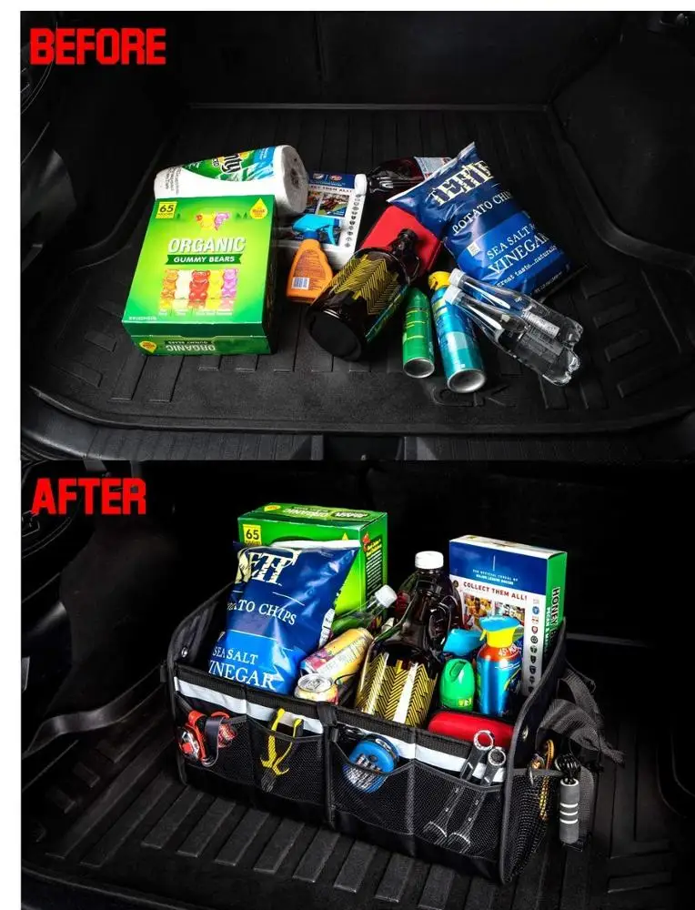 Складной портативный органайзер для багажника с несколькими отделениями