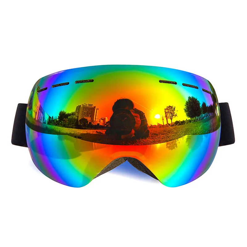 Top selling Magnetic anti-Impact frameless snowboard glasses snow sunglasses mirrored lens ski goggles