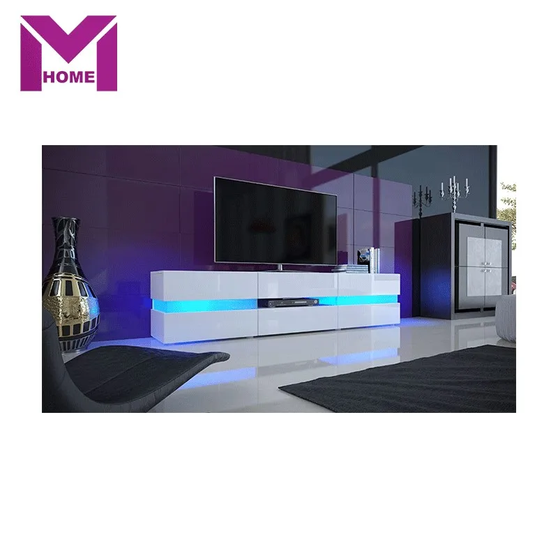 New Style High Gloss LED Light  TV Stand MDF Wood  Design