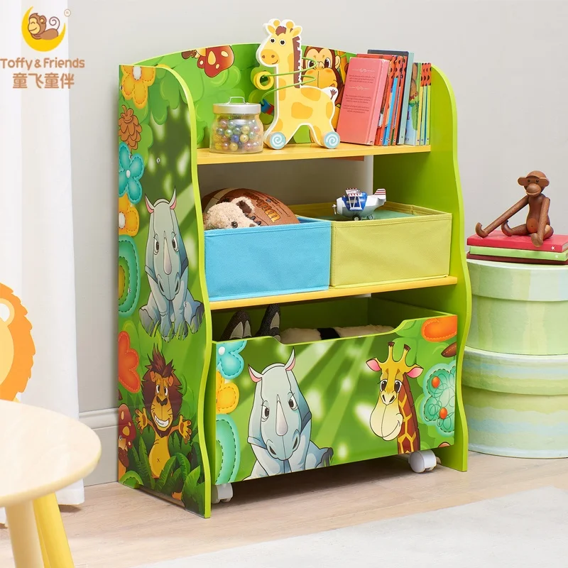 Детский Органайзер Toffy & Friends Jungle Deluxe на 2 полки с ящиком для хранения и 2 корзинами