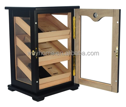 150 CT Wooden Cigar Cabinet Black Bubinga