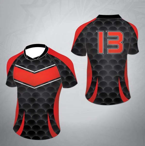 100% polyester quick dry customized rugby jersey sets for school and club