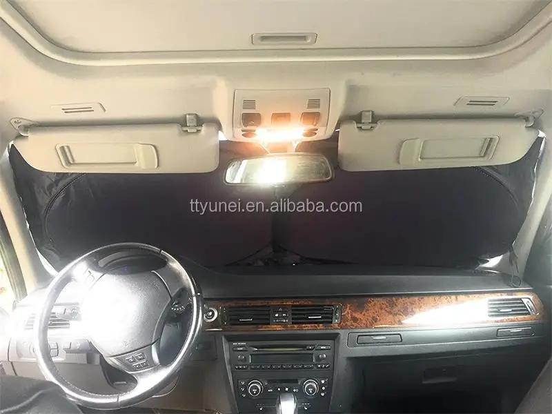 Hot Sale 240T Polyester Silver Car Sun Shade Excellent UV Reflector Keeps Vehicle Cooler