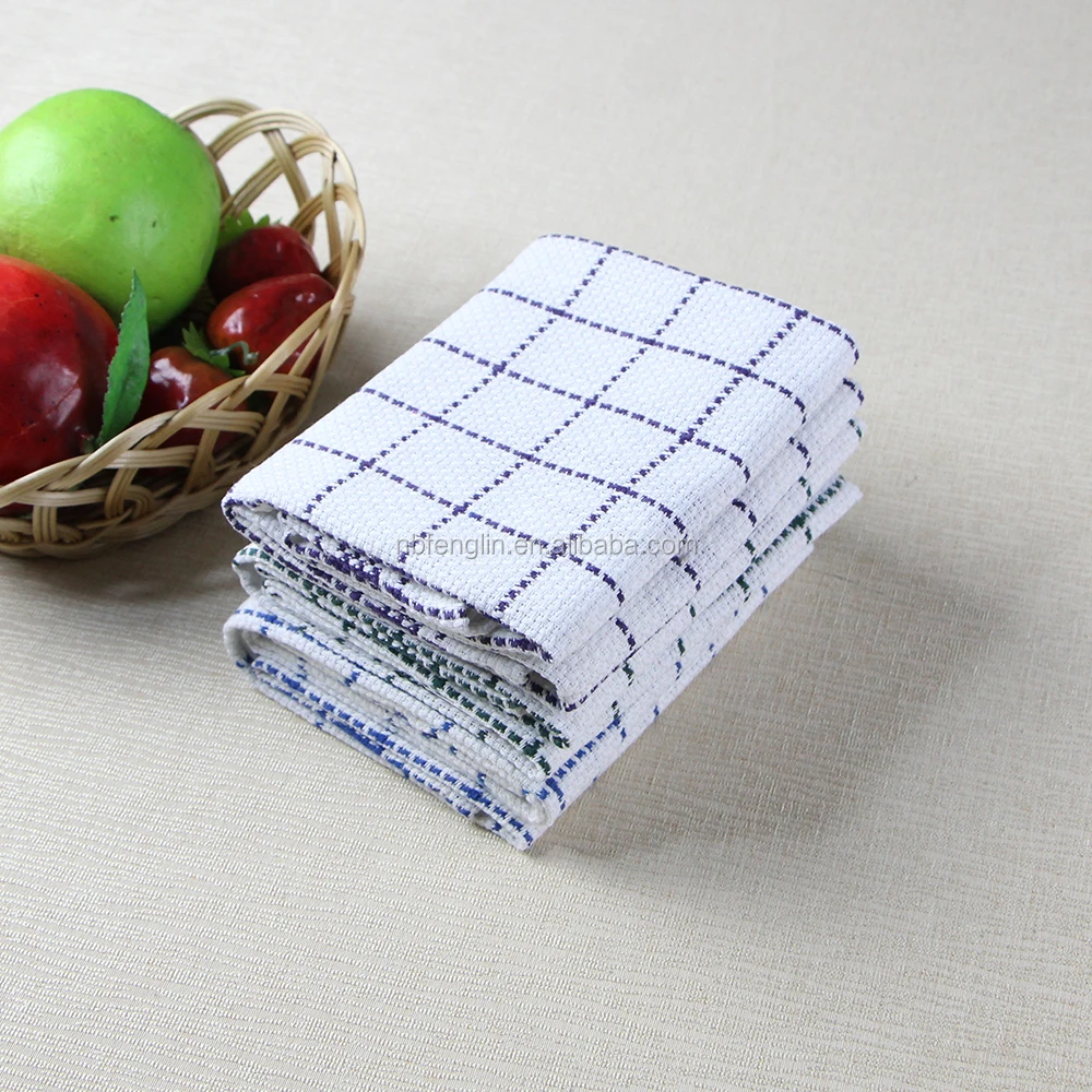 Machine Washable Cotton White Kitchen Dish Cloths Towel Tea Towels Wholesale