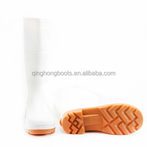 white upper rubber nitrile sole oil resistant PVC safety work boots