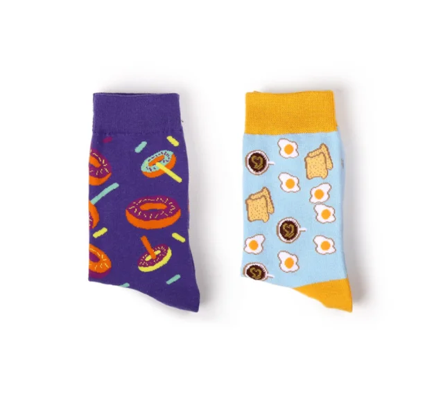  Милые хлопковые Модные женские носки для девочек с авокадо десертом яичницей едой и яблоком