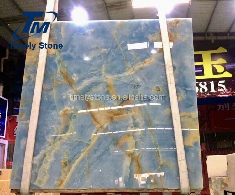 
backlit translucent wall panel blue jade stone raw agate stones 
