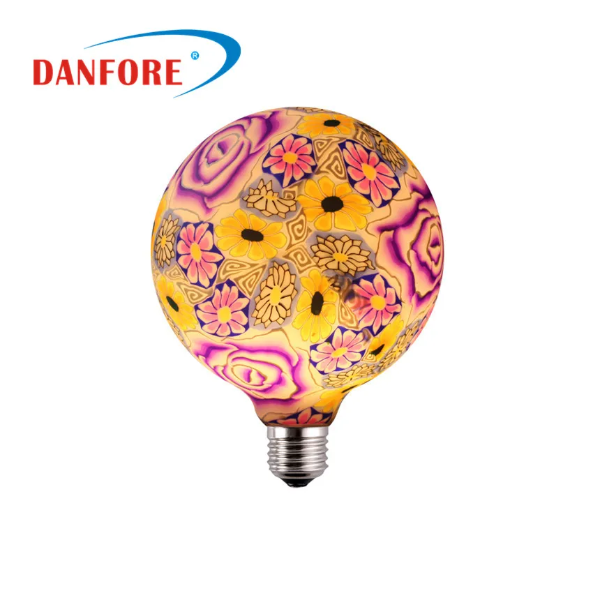 Color Painted Round decorative fancy lightings g125 led globe bulb for Halloween Party