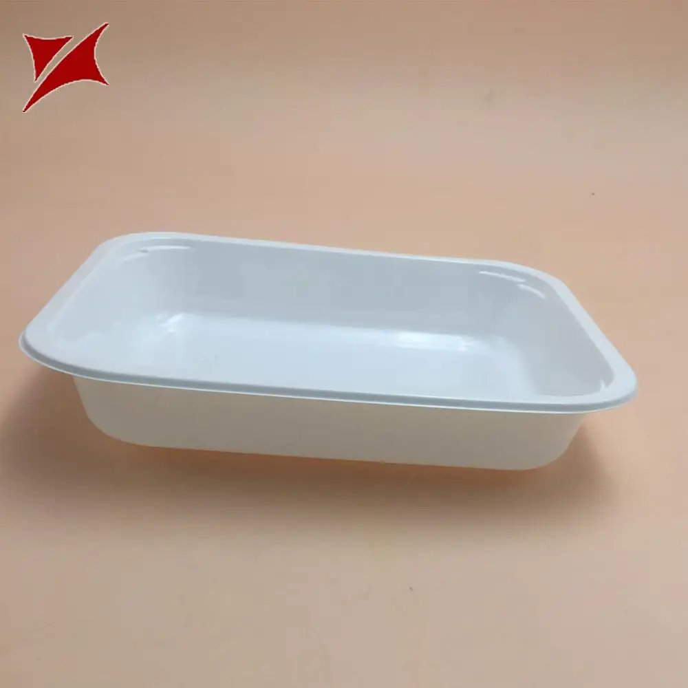 Rectangular disposable biodegradable corn starch food tray fruit plate food packaging container