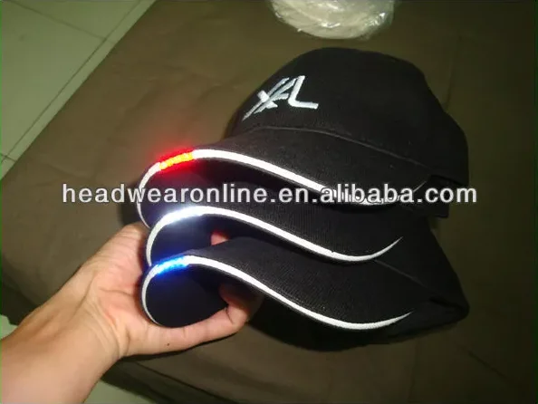 Custom Embroidered Logo Luminous Curved Brim Baseball Cap Outdoor Trucker Hat with Multi-color LED Lights