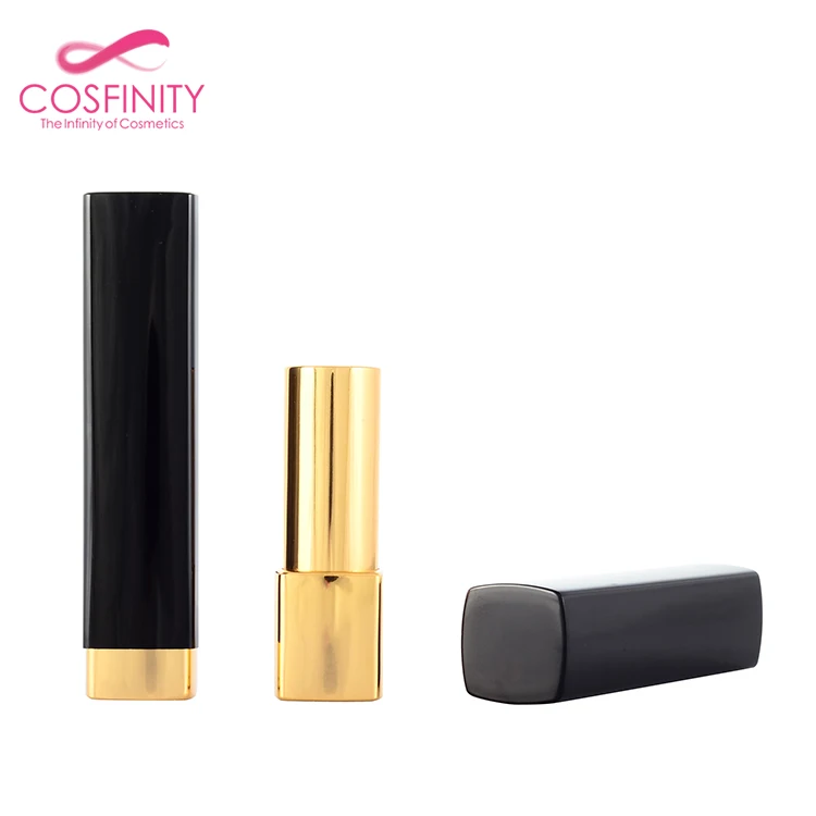
Cosmetic luxury square lip balm container matte unique custom logo empty metallic lipstick tube 