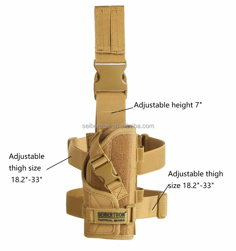 
Seibertron Z.S.X.B-6 Adjustable Tactical Airsoft Hunting Right Handed Leg Pistol Gun Holster Pouch Holder Drop Leg Thigh Holster 