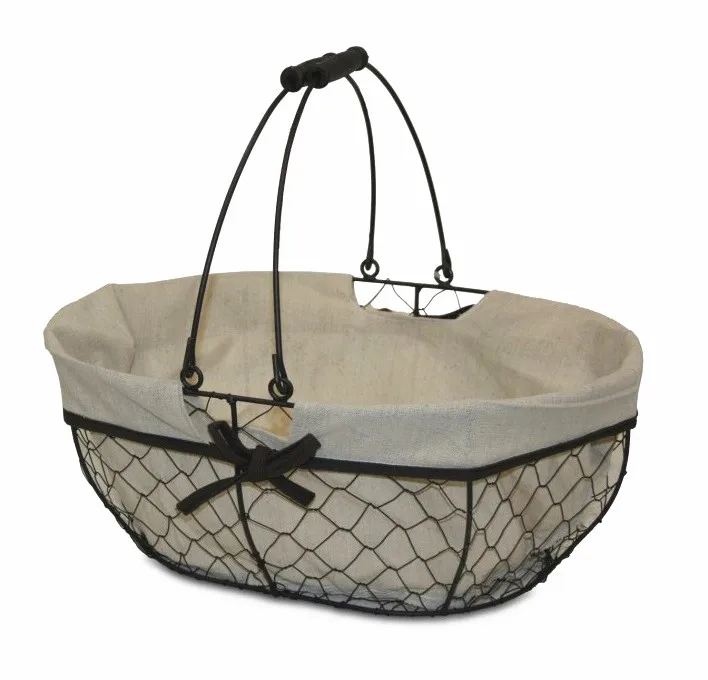 iron wire fabric storage basket