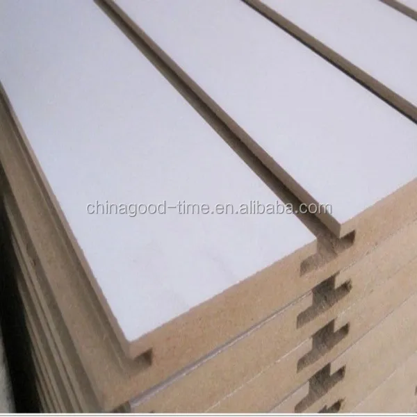 slotted melamine faced mdf milamine slatwall with design aluminium insert 0.5mm 15 grooves