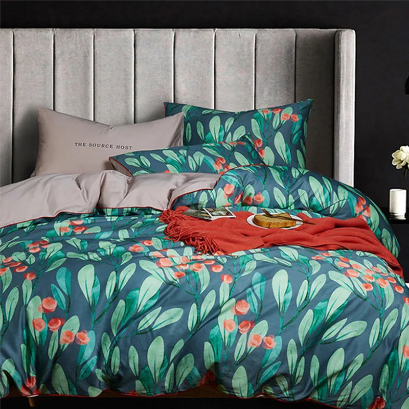 60S combed 100% egyptian cotton luxury home duvet cover 3d digital printed bedding sheet sets