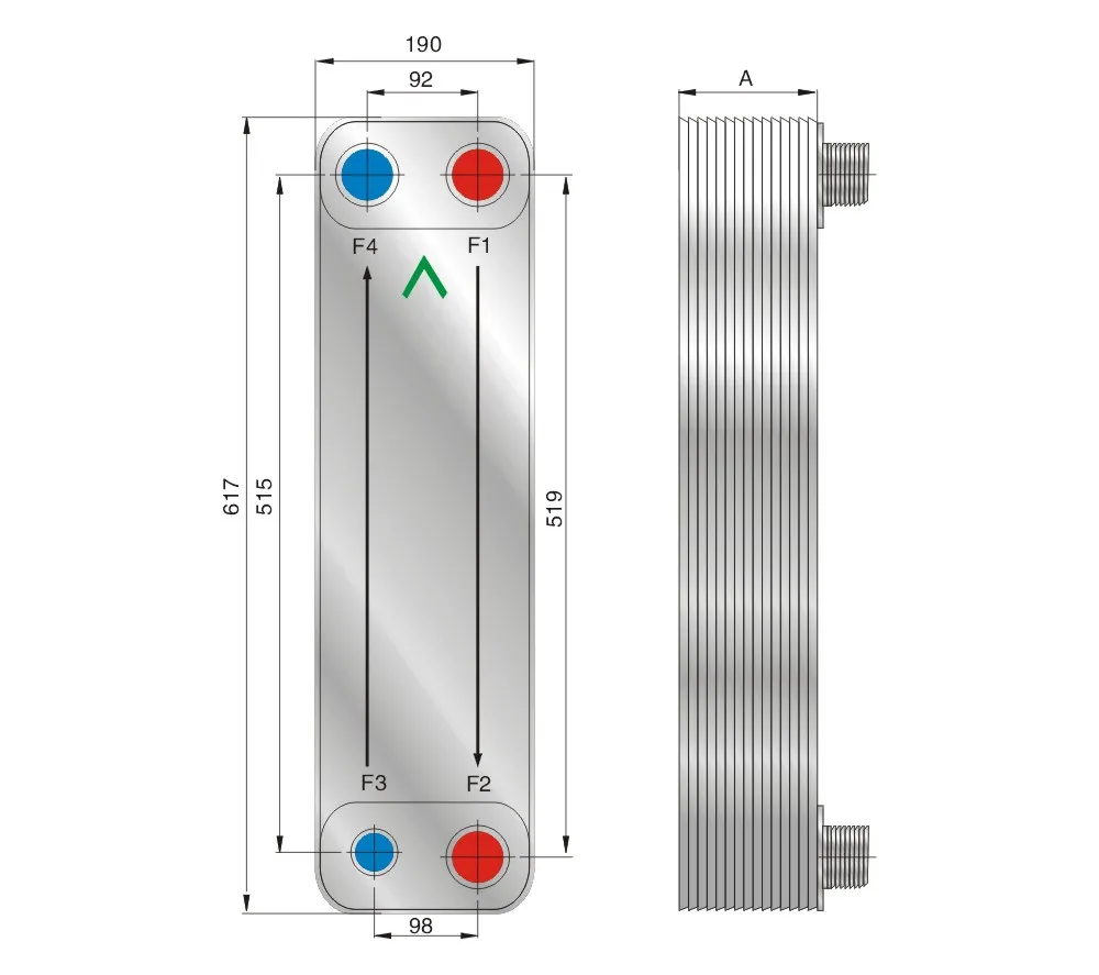 FHC095 water to water heat exchanger