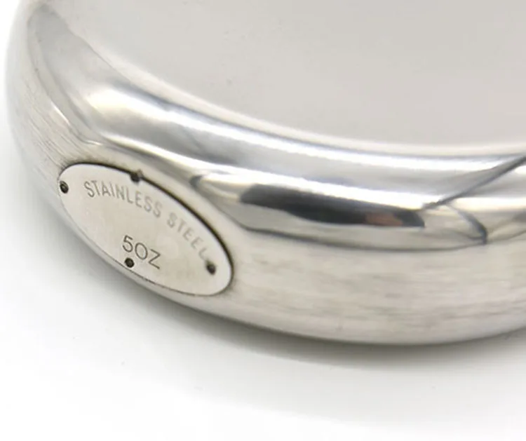 Плоская фляжка 5 унций из нержавеющей стали с воронкой, Круглый портативный контейнер для ликера, виски, винная бутылка