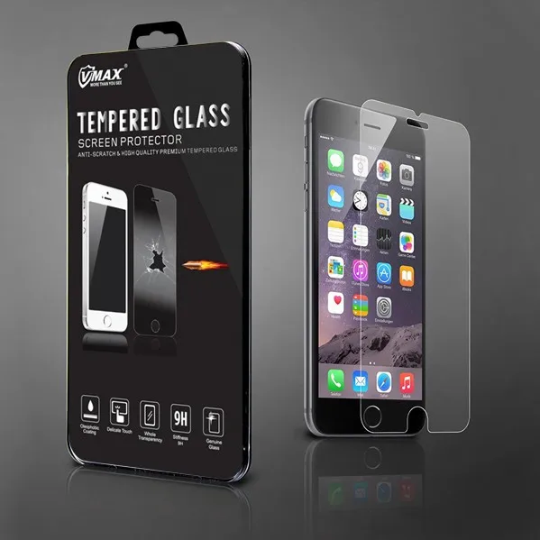 0.26mm 9H hardness scratch anti shock for iphone apple 6/6 plus glass screen protector