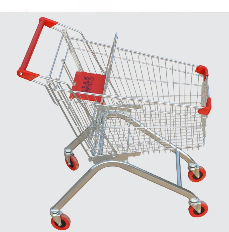 Customized RAL colors 60 Liters metal European style supermarket shopping cart trolley