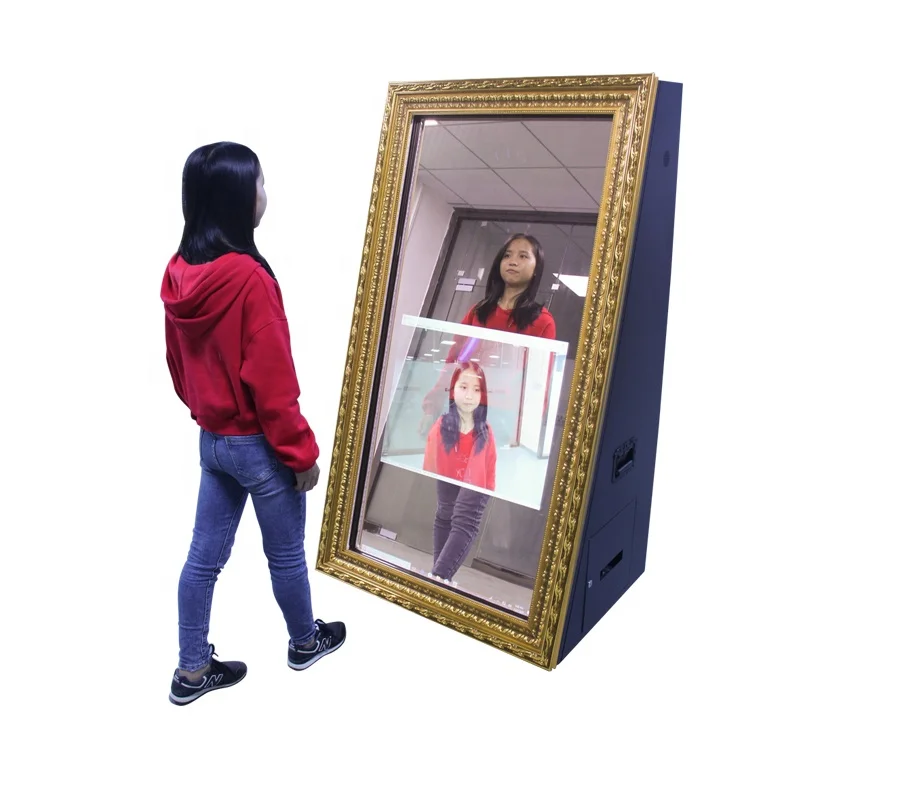 photo booth kiosk touch screen 55 inch magic mirror photo booth