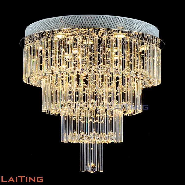 Big crystal chandelier round design plastic covers lamp ceiling light 92043