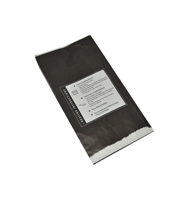 Custom logo printed kraft paper aluminum foil lined paper packaging bag for hot chicken