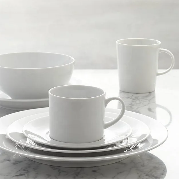 Hotel elegance white color porcelain coffee cup saucer / 280ml cappuccino cup set