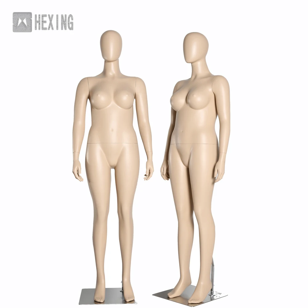 2021 New Fashion Factory Price Fiberglass Window Display Full Body Standing Female Fat Mannequin
