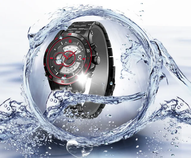 JeiSo Quartz Multifunctional Sports Alloy Watch Genuine Waterproof Dual Display Movement LCD White Steel Band