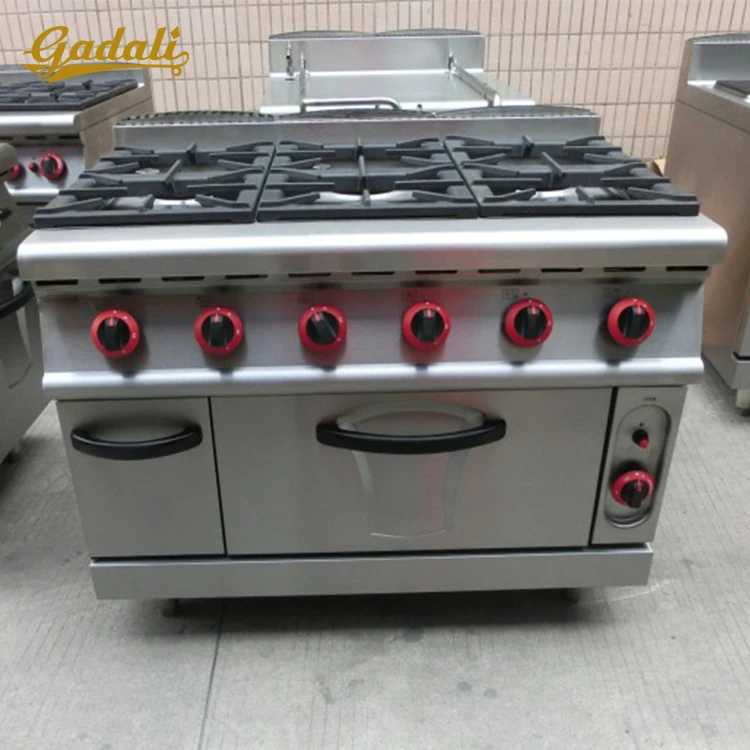 2018 Commercial Factory price stainless steel free standing 6 burner gas stoves cooker with oven