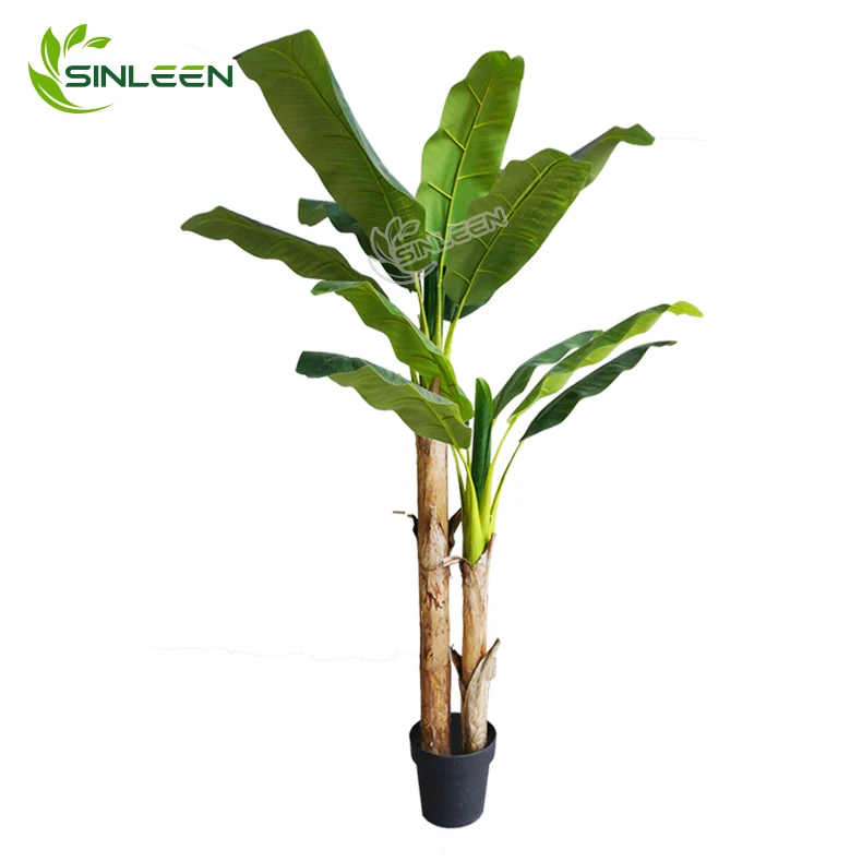 Plastic Leaf Plant for Indoor Decoration Office Decorative Artificial Banana Tree