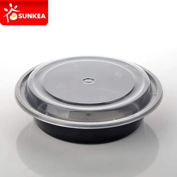 Disposable round wholesale plastic food container with lid