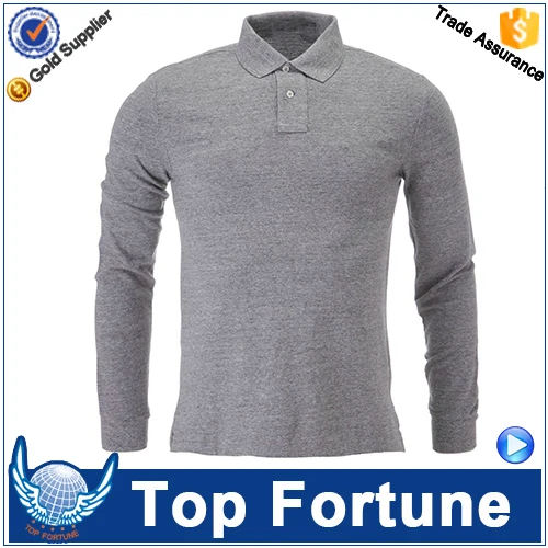 professional high quality long sleeve polyester men polo shirt