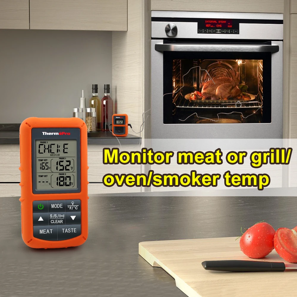 
ThermoPro TP20S Wireless Cooking Meat Thermometer Digital for Oven with Dual Thermometer Probes 