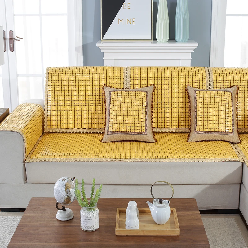 
Summer Cushion mat Non-Slip Cloth Sofa Cushion Summer Cool pad for Living Room Sofa Bamboo Mahjong slipcover Sofa 