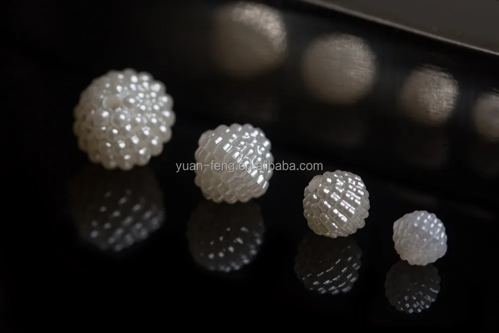Plastic factory fashion accessories raw material all types of beads wholesale plastic white garment beads pearly for craft