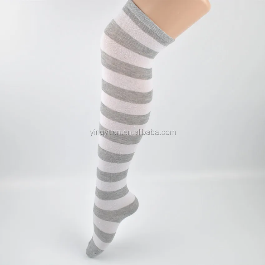 Chromatic Breathable Stripe Compression Support Pantyhose High Quality Stripe Stocking