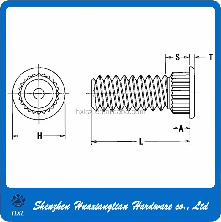 KFH 4-40 steel tin plated broaching studs