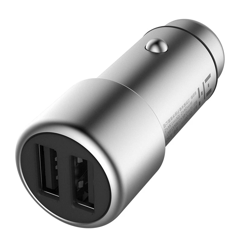 
Original Xiaomi ZMI Car Charger Dual USB QC3.0 Quick Charge 5V 2.4A Metal Apply for iPhone Samsung iPad Huawei LG Smartphone 