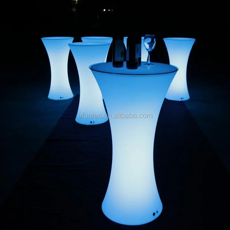 
remote control battery powered rgb color changing highboy PE/ acrylic led bar table 