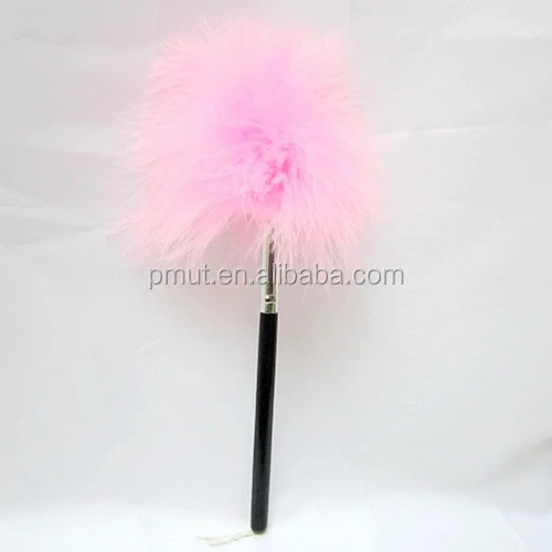 Baoli Forensic Science Use Wood Handle Pink Color marabou feather duster fingerprint brush