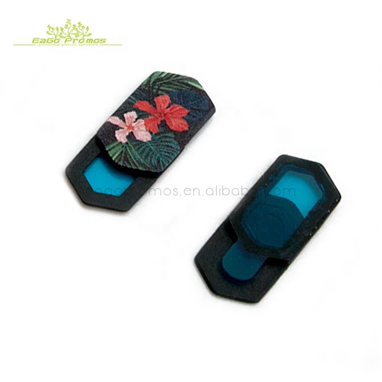 Ultra thin custom logo printed magnetic slider laptop webcam cover for tablet smartphone