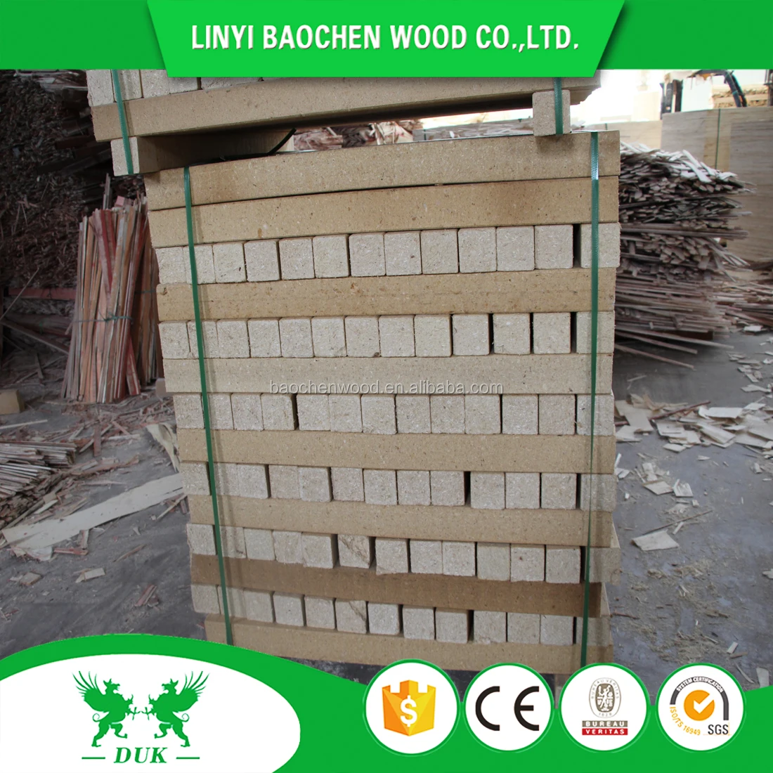Linyi Manufacturing Compressed Hollow Wood Chipblock for Pallet foot