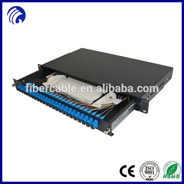 Оптическая патч-панель для монтажа в стойку или шкаф 19” с выдвижными лотками на 12, 24, 48, 96 портов