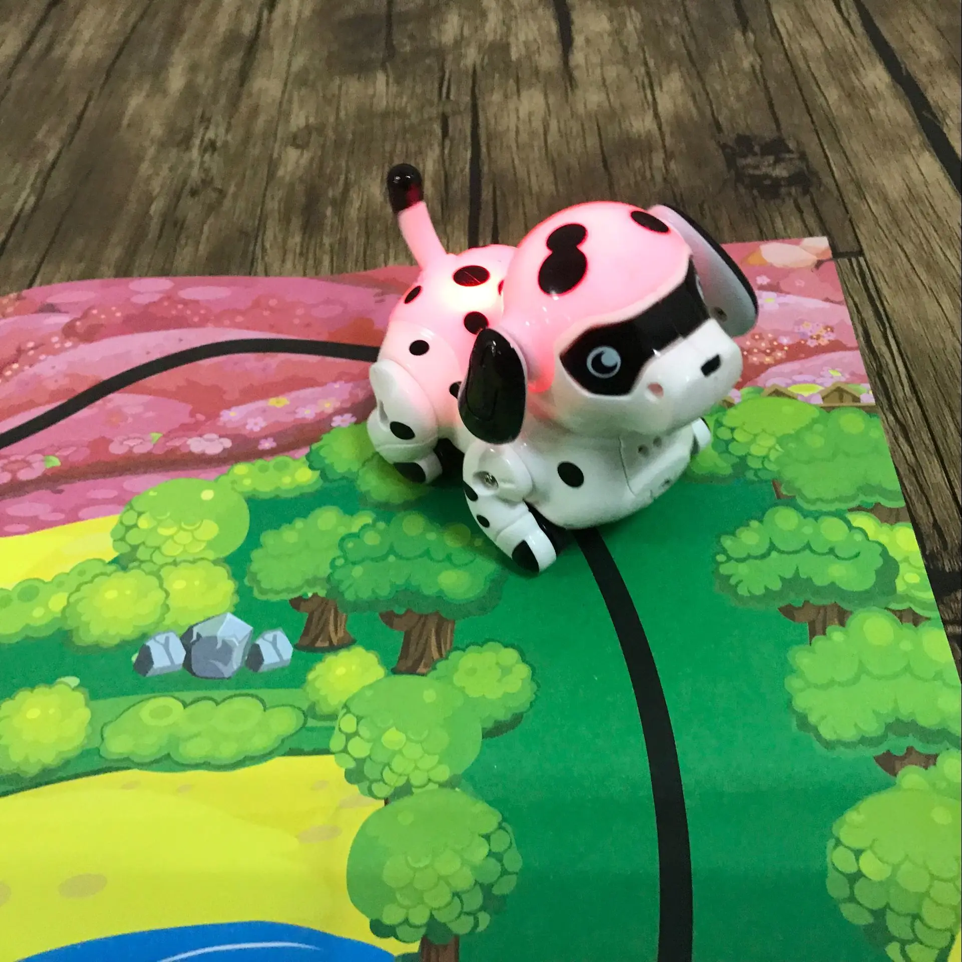 777-614 Magic Inductive Robot Dog Toy Follows Black Line Mini Colorful LED Lights Dog For Kids