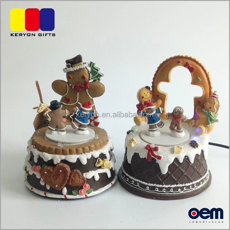 Декоративные Вращающиеся Led Торт Рождественский Снеговик Сувенирный Пользовательские Music Box