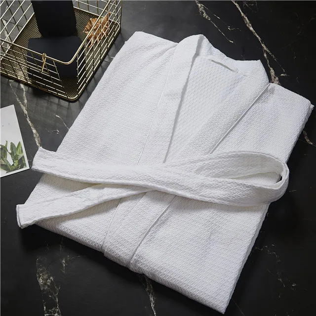 
Hotel Linen White Waffle Weave Bath Spa Robes 