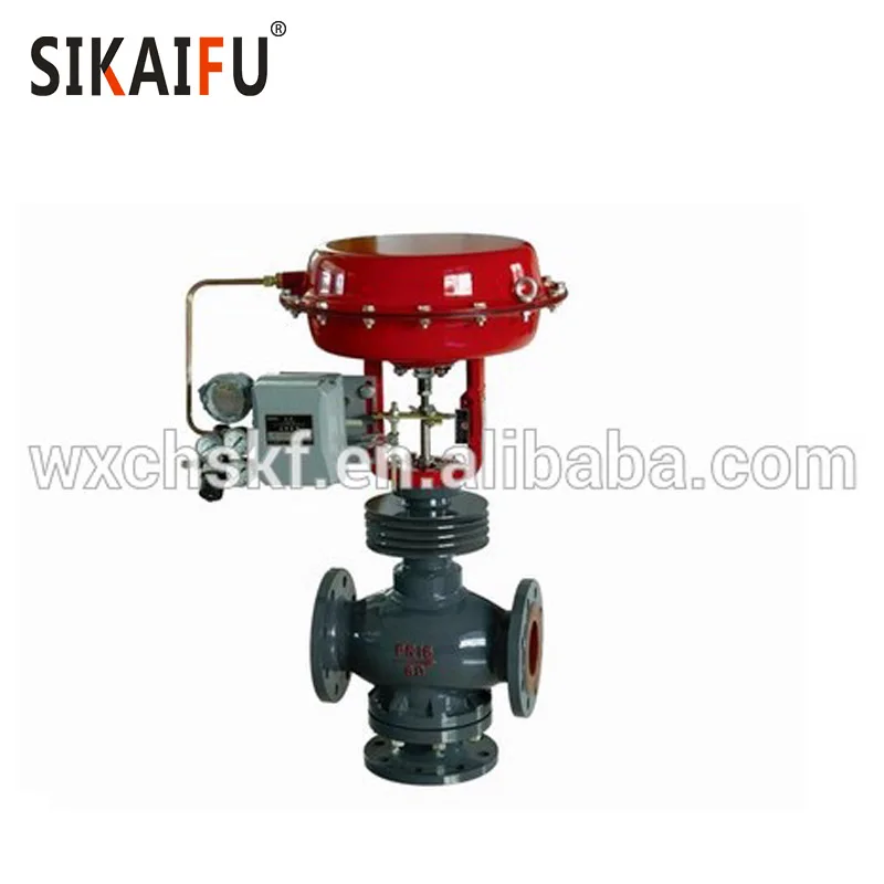 Pneumatic diaphragm steam 3 way control valve
