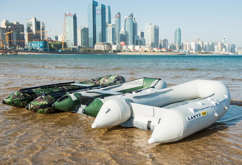 
4.1m long rigid dinghy 8 person LanYu inflatable boat for sale from Shandong factory 